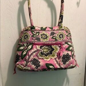 Vera Bradley Priscilla pink floral quilted bowler retired bag